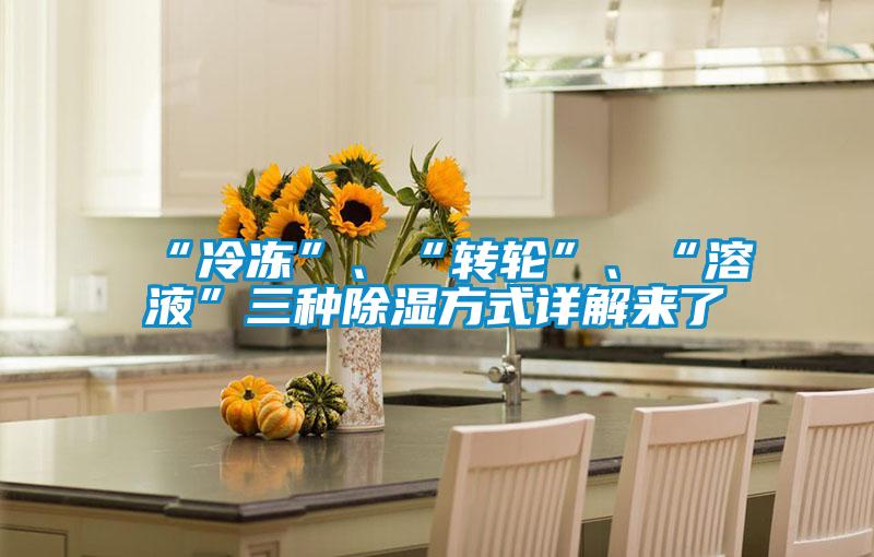 “冷凍”、“轉(zhuǎn)輪”、“溶液”三種除濕方式詳解來了