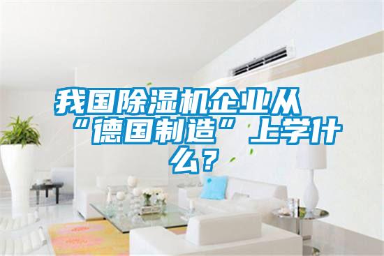 我國除濕機企業(yè)從“德國制造”上學什么？