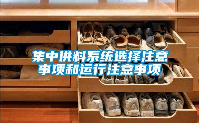 集中供料系統(tǒng)選擇注意事項和運(yùn)行注意事項