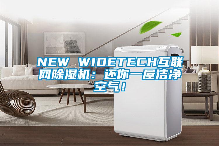 NEW WIDETECH互聯(lián)網(wǎng)除濕機：還你一屋潔凈空氣！