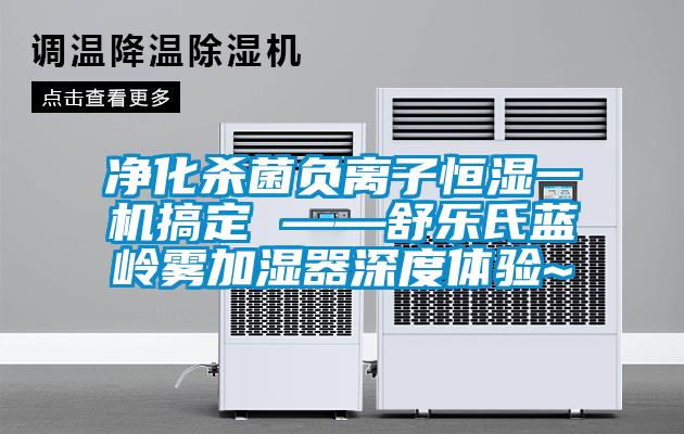 凈化殺菌負(fù)離子恒濕一機(jī)搞定 ——舒樂(lè)氏藍(lán)嶺霧加濕器深度體驗(yàn)~