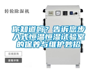 知識百科你知道嗎？告訴您步入式恒溫恒濕試驗室的保養(yǎng)與維護妙招