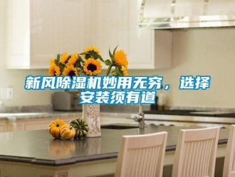 知識(shí)百科新風(fēng)除濕機(jī)妙用無(wú)窮，選擇安裝須有道
